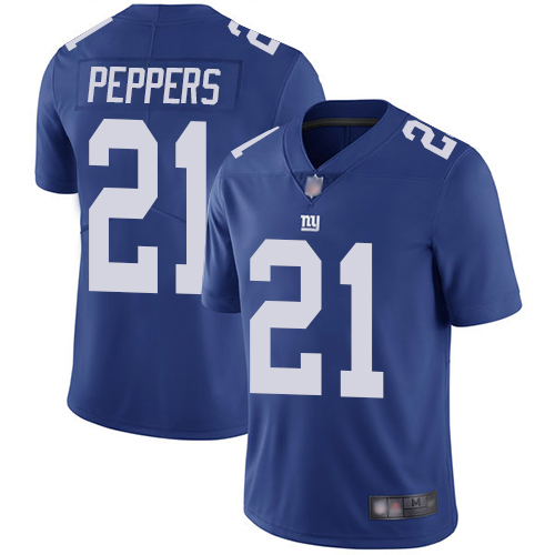 Men New York Giants #21 Jabrill Peppers Royal Blue Team Color Vapor Untouchable Limited Player Football NFL Jersey